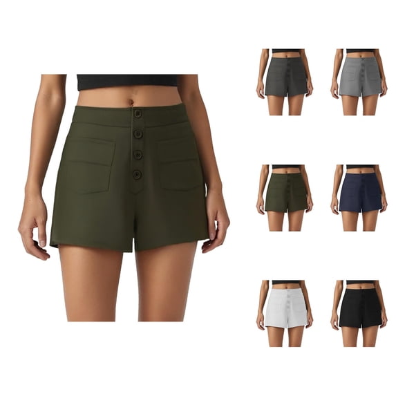 Work Shorts for Women Summer Lightweight Breathable Straight Leg Relaxed Fit Business Casual Shorts with Pockets