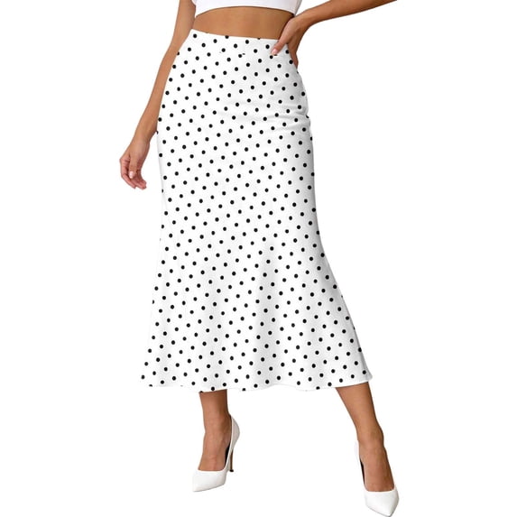 Work Skirts for Women Front Slit Striped Breathable Flowy Maxi Skirt Summer Boho Pleated Beach Long Skirts with Pockets