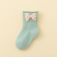 thumbnail image 1 of Work Socks Children's Knitted Socks Cute Bow Casual Comfortable Straight Tube Socks Soccer Grip Socks Youth Green 1Y, 1 of 3