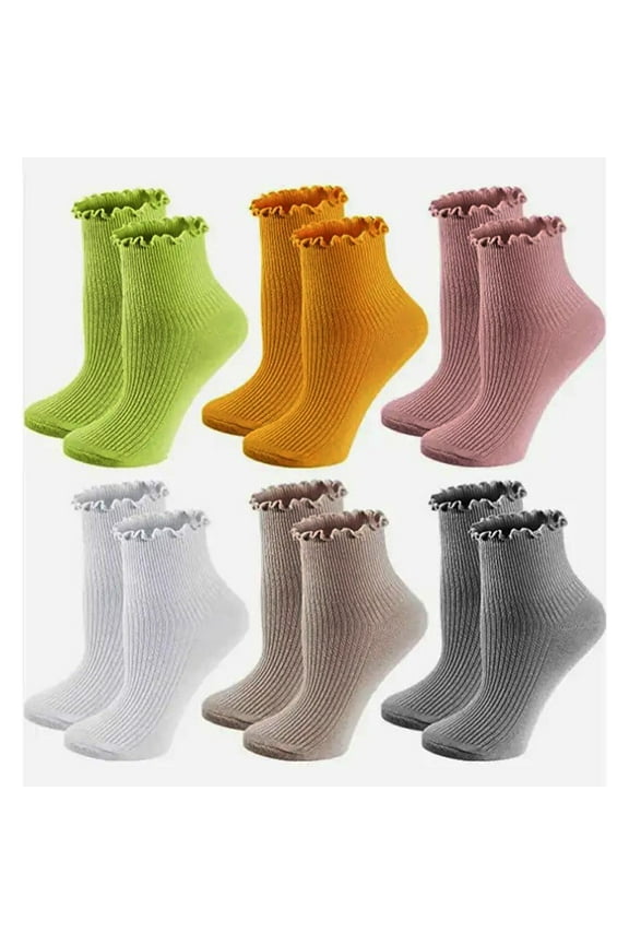 Work Socks for Men Women's 6-Pack Solid Color Breathable Double Needle Socks Womens Socks Low Cut Green One Size