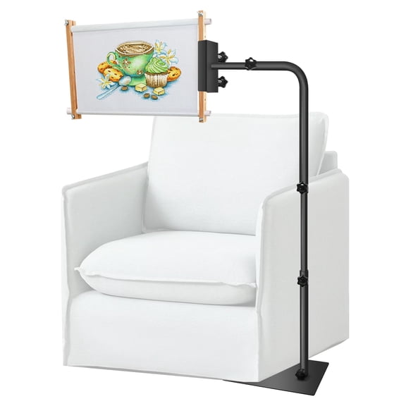 Work Stand Fit For Lowery with Side Clamp, Rotating Needlepoint Stand, Height Adjustable,360 adjustable cross stitch stand, Fit For Art Craft Sewing Projects, Fits Scroll Rods up to 20"" Wide.
