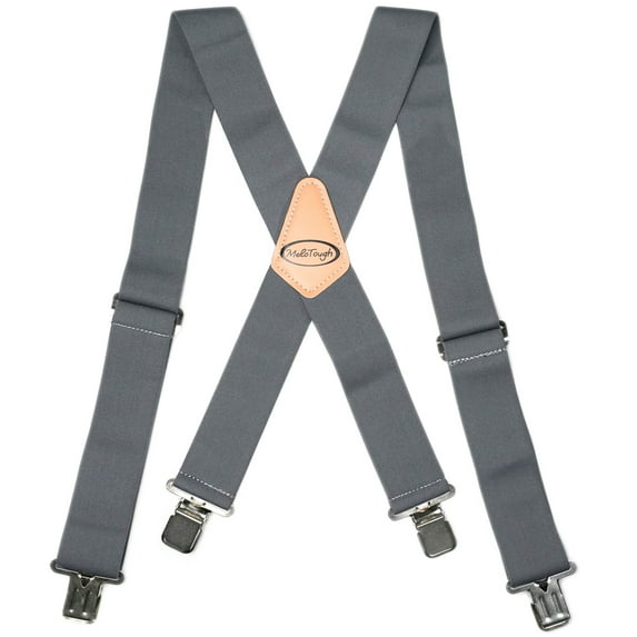 Work Suspenders Adjustable Elastic Braces Big and TallMen's Solid Suspender With X-Back 4 Heavy Duty Clips