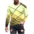 thumbnail image 1 of Work Sweaters for Men with Hood Fall Clearance Deals Casual Round Neck Long Sleeve Pullover Stripe Print Tops, 1 of 5