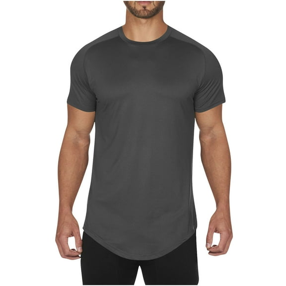 Work T Shirts for Men Mens Soft Tshirts Mens Hipster T Shirts Workout Longline T-Shirt Curved Hem Top Tees Shirt