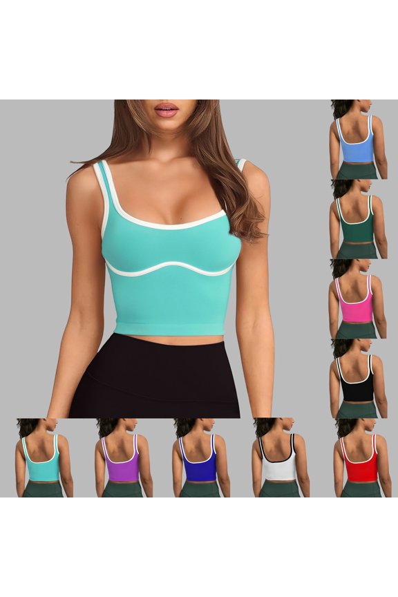 Work Out Tank Tops for Women Sleeveless Summer Athletic Tank Tops Scoop Neck Basic Undershirt Running Yoga Active Shirts Stretch Racerback Breathable Tee