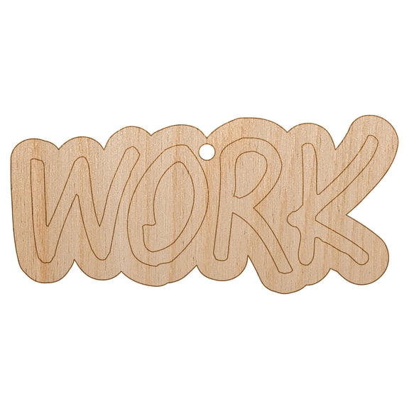 Work Text Wood Holiday Christmas Tree Ornament Unfinished DIY Pre-Drilled Craft