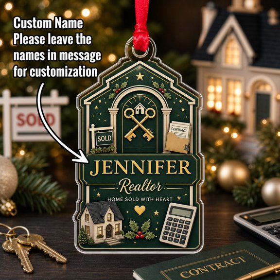 Work Tool Christmas Ornament, Personalized Realtor Tools Acrylic Tree Decor for Real Estate Agent