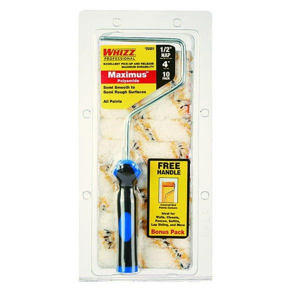 Work Tools International 25001 4-Inch Gold Stripe Premium Paint Roller Cover 10-Pack