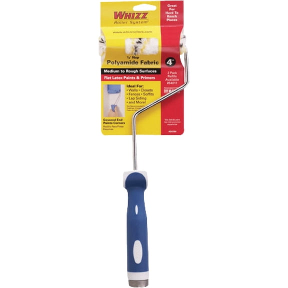 Work Tools International 54164 4-Inch Whizz Premium Mini Paint Roller with 13-Inch Handle, Gold Stripe