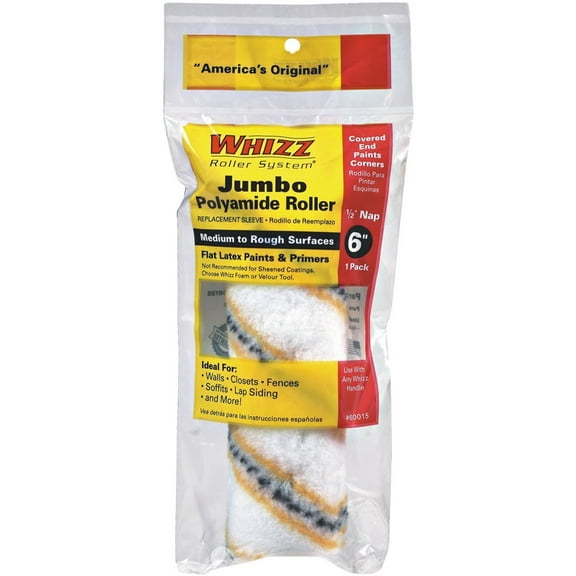 Work Tools International 60015 6-Inch Whizz Premium Jumbo Paint Roller Cover, Gold Stripe