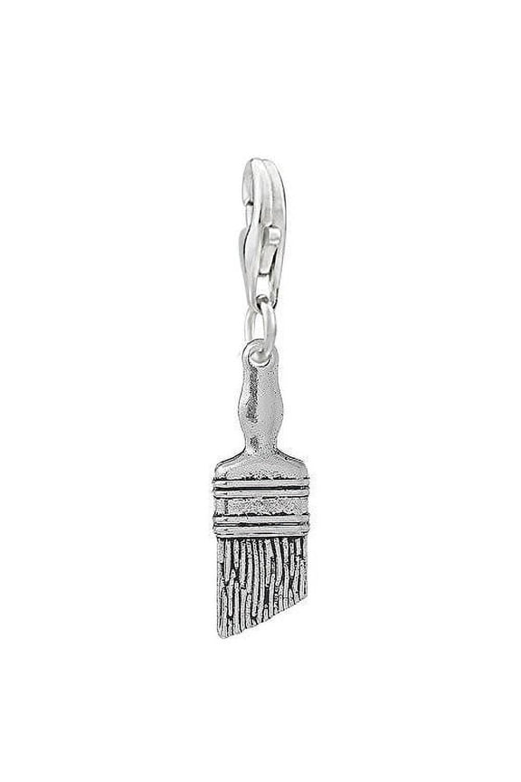 Work Tools Paint Brush Clip on Pendant Charm for Bracelet or Necklace