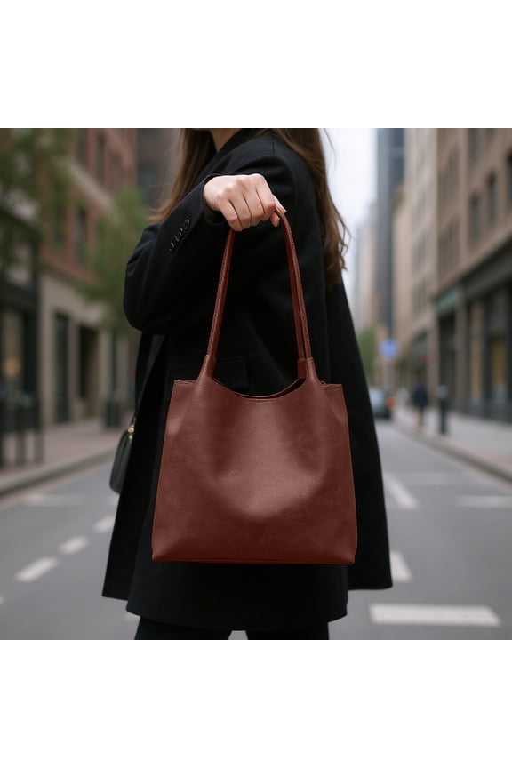 Work Tote Bags for Women, Laptop Tote Bag , Large PU Leather Office Purse Computer Briefcase, Fashion Shoulder Bag, Work Commuters Tote Bag, for Daily Leisure
