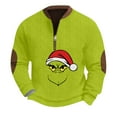 thumbnail image 1 of Work Ugly Christmas Sweater Quarter Zip Long Sleeve Snowflake Mock Neck Soft Pullover YellowLarge, 1 of 3