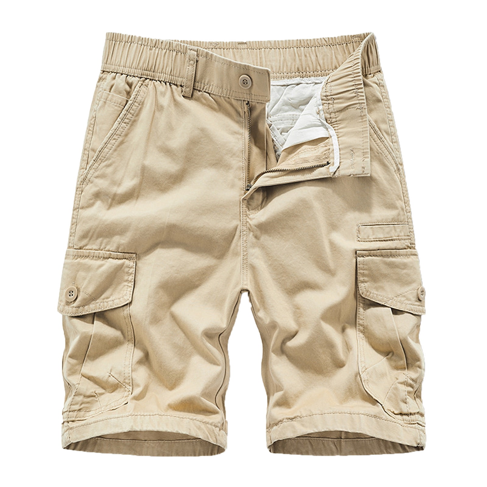 Work Utility Shorts for Men Outdoor Cargo Shorts Expandable Waist