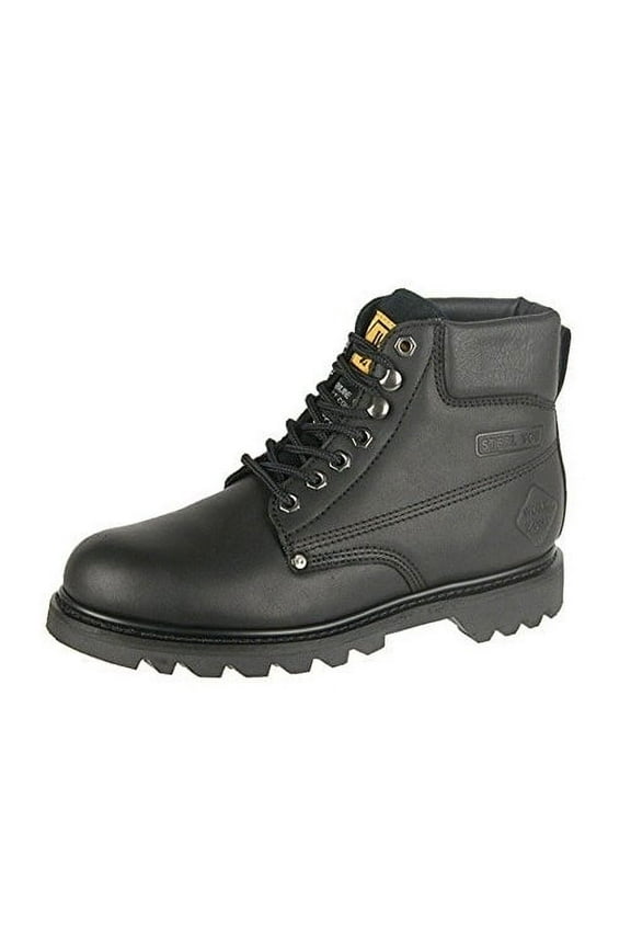 Work Zone Men's 6 Inch Steel Toe Black Boot, Style: S611