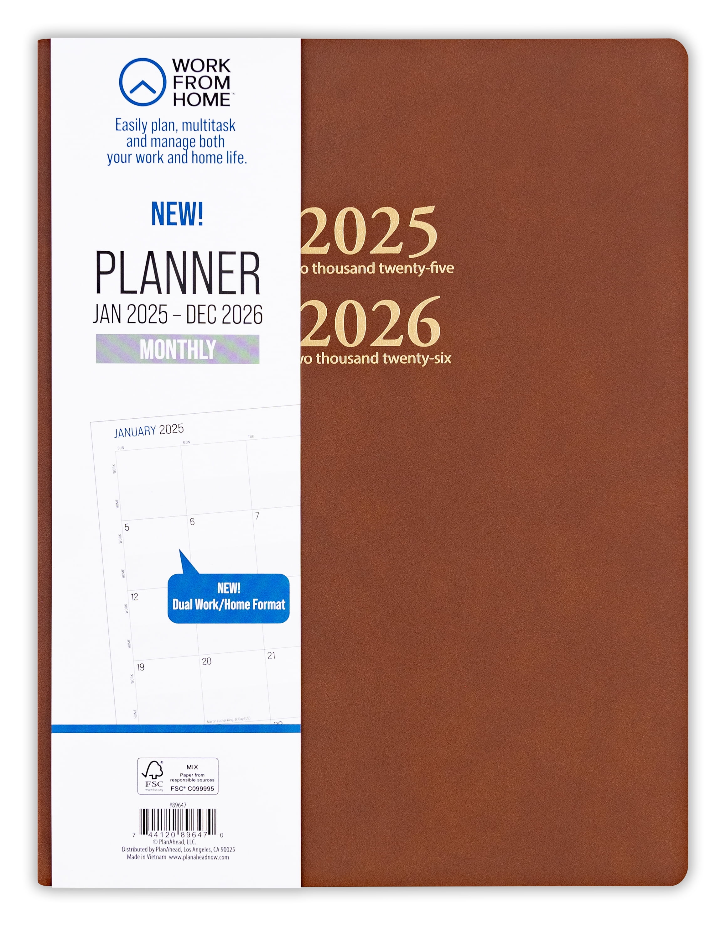 Work from Home January 2025 - December 2026 Monthly Dated Planner ...