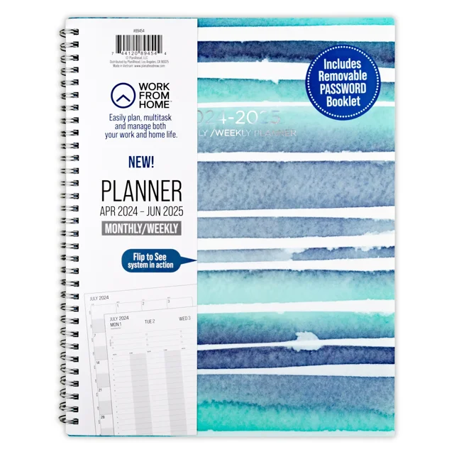 Work from Home Monthly/Weekly Planner, April 2024 June 2025 (8.75" x