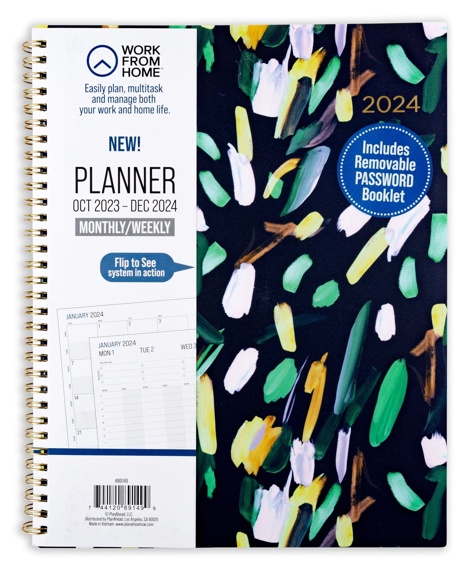 Work from Home Monthly & Weekly Planner, October 2023 December 2024