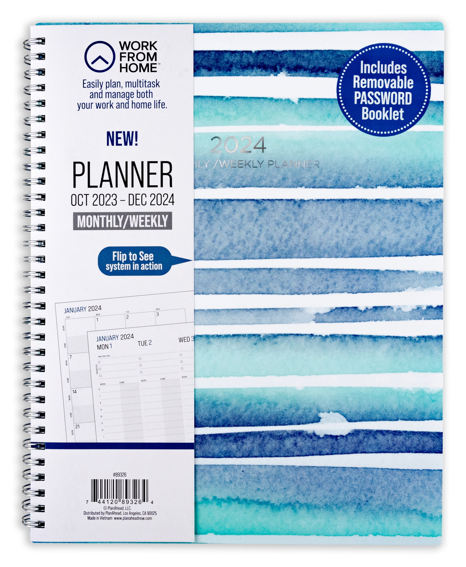 Work from Home Monthly & Weekly Planner, October 2023 December 2024