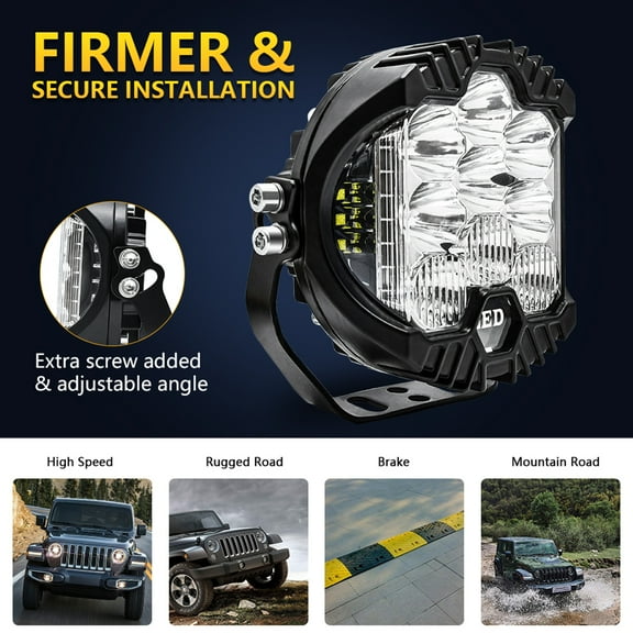 Work light,Work Pods Beam Lamp Offroad 5inch Led Work Flood Combo Beam Pods Flood Combo Beam Lamp Work Bar Side Laoshe Road Drivin Work Side Off Road Bar Side Off Siuke Eryue Work 1pcs