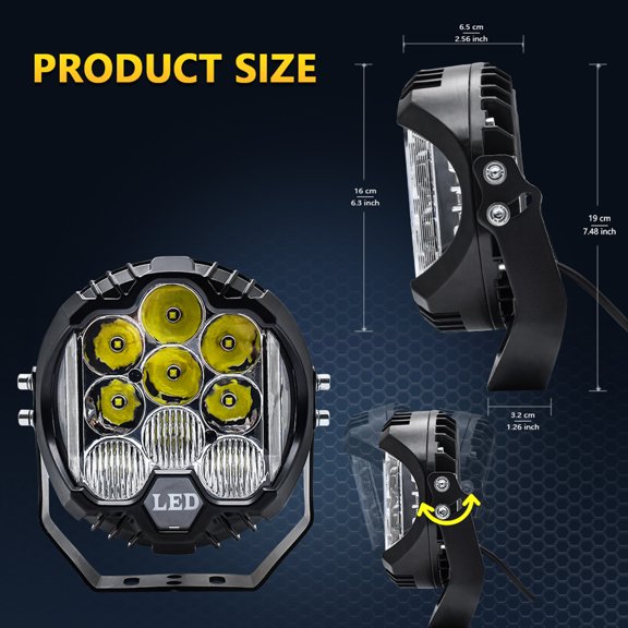 Work light,Work Pods Flood Combo Beam Combo Beam Lamp Beam Lamp Offroad Led 2pcs 7inch Qahm 7inch L-ed Work Buzhi Work 2pcs Work Offroad 2pcs Pods Work Offroad