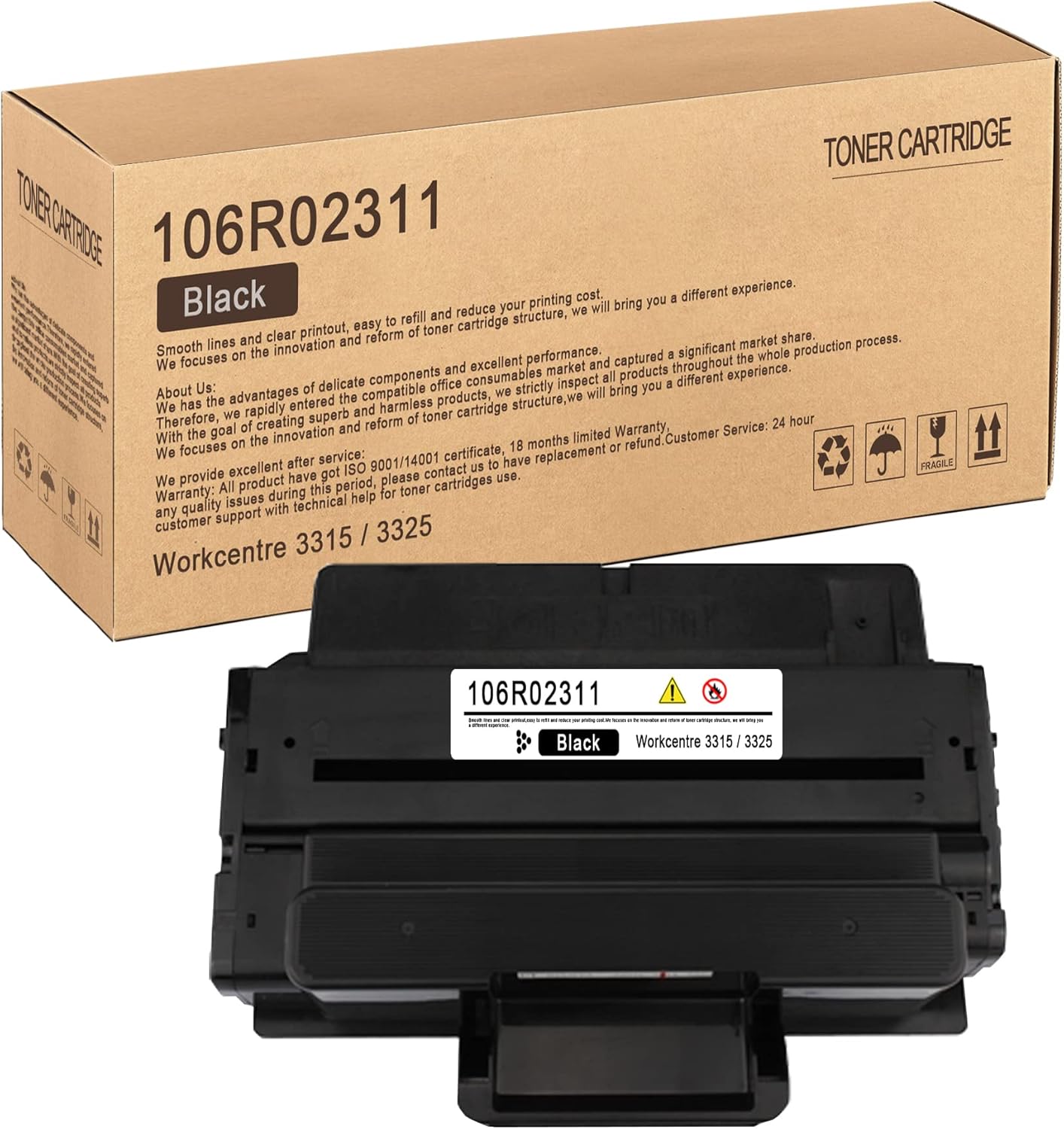 Toner Compatibile Xerox 106R02311 Nero – 5.000 Pagine Per WorkCentre 3315/3325 (Lotto Minimo 2 Pezzi)
