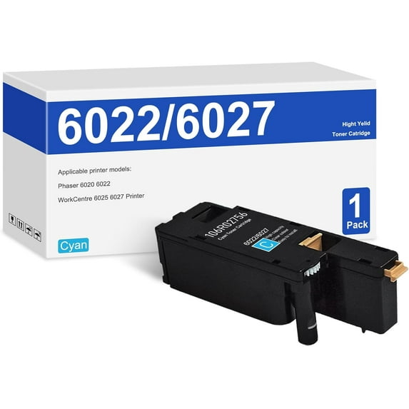 WorkCentre 6027 Phaser 6022 Cyan Toner Cartridges 1 Pack - 106R02756 Toner Cartridges Replacement for Xerox 6022 6027 Printer