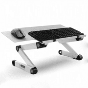 WorkEZ Adjustable Keyboard Stand, On-Desk Keyboard and Mouse Riser, 2.3 to 18 in., Foldable Aluminum, Silver