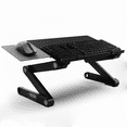 thumbnail image 1 of WorkEZ Adjustable Keyboard Stand, On-Desk Keyboard and Mouse Riser, 2.3 to 18 in., Foldable Aluminum, Black, 1 of 9