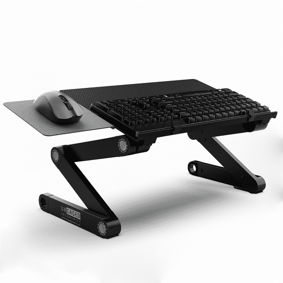 WorkEZ Adjustable Keyboard Stand, On-Desk Keyboard and Mouse Riser, 2.3 to 18 in., Foldable Aluminum, Black