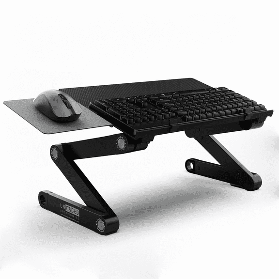 WorkEZ Adjustable Keyboard Stand, On-Desk Keyboard and Mouse Riser, 2.3 to 18 in., Foldable Aluminum, Black