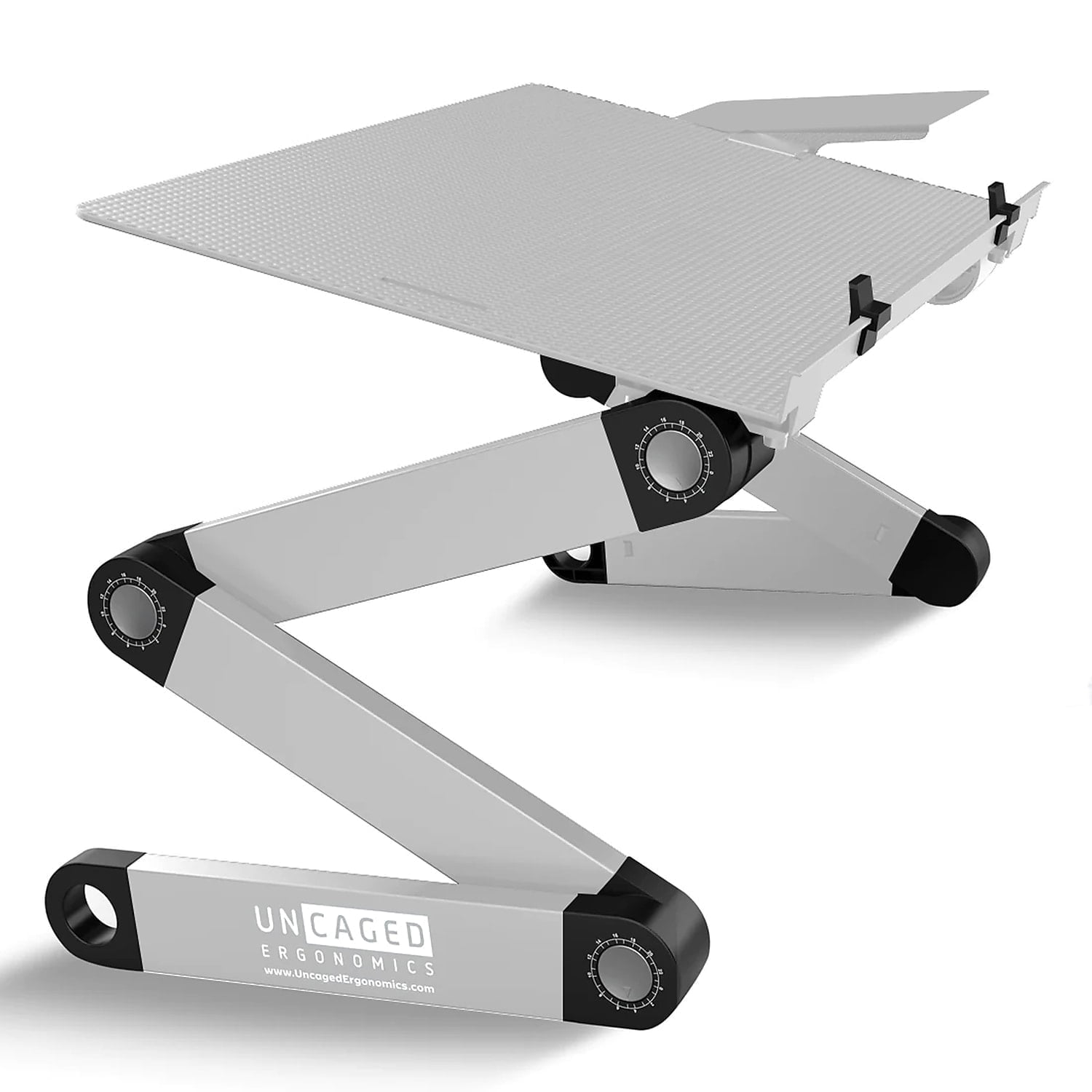 Adjustable Keyboard Stand and Mouse Tray – WorkEZ Aluminum Ergonomic Keyboard Riser for Desk or Standing Setup, Negative Tilt Keyboard Shelf for Comfortable Typing (Silver)
