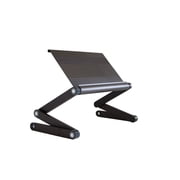 WorkEZ Executive Adjustable Laptop Stand and Lap Desk, Wide Vented Aluminum, 2-24 in Height, Black