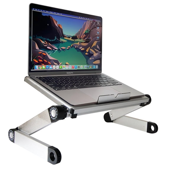 Lightweight Adjustable Laptop Stand – WorkEZ Light Portable Aluminum Lap Desk for Bed, Couch & Desk, Ergonomic Laptop Riser with Adjustable Height & Tilt for Comfortable Computing
