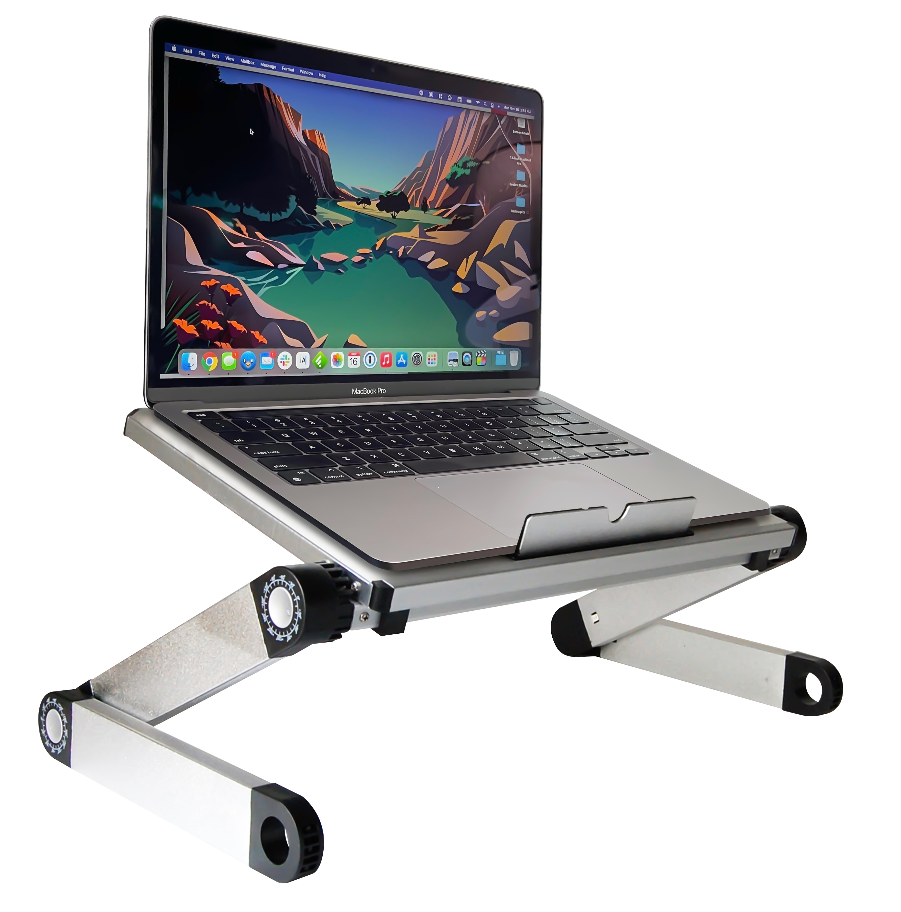 WorkEZ Cool adjustable laptop stand lap desk for bed fans usb