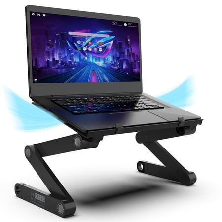 Uncaged Ergonomics WorkEZ Professional Adjustable Aluminum Laptop Stand and Lap Desk, Black