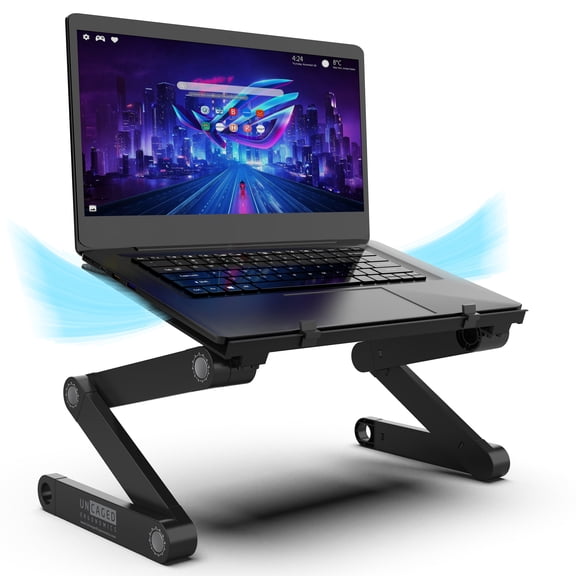 Uncaged Ergonomics WorkEZ Professional Adjustable Aluminum Laptop Stand and Lap Desk, Black
