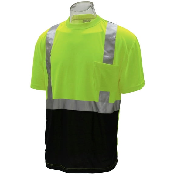 WorkForce #A-8480PB Class 2 Lime Short Sleeve Reflective T-Shirt with Black Bottom - Size 3XL