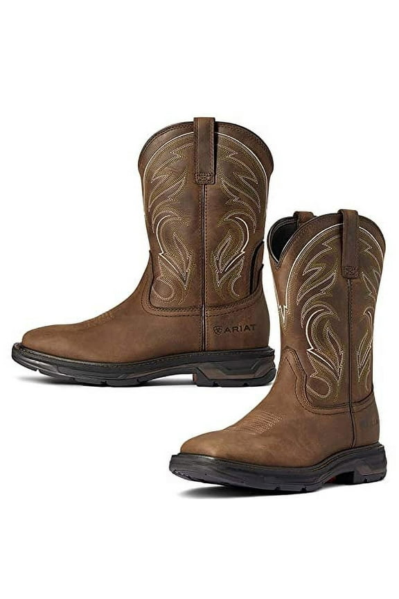 BMVY9 Mens WorkHog XT Cottonwood Work Boot Dark Earth/Brick 11.5 Wide