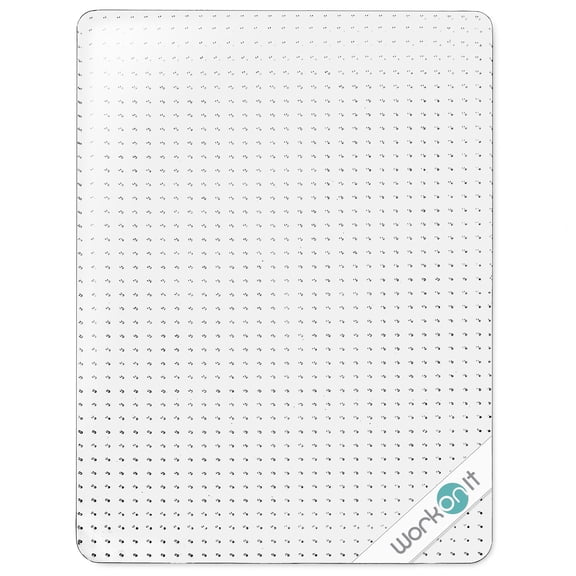 WorkOnIt 36" x 48" Office Chair Mat for Low Pile Carpet, Clear Heavy Duty Non-Slip Thick Desk Chair Floor Protector for Home and Office
