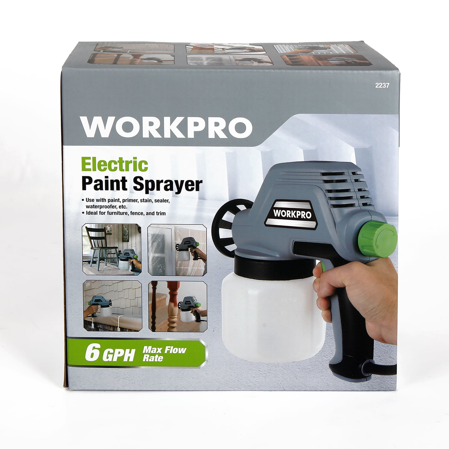 WorkPro 6GPH Electric Paint Sprayer with 0.8mm Nozzle, 120 Volt, Model 2237 