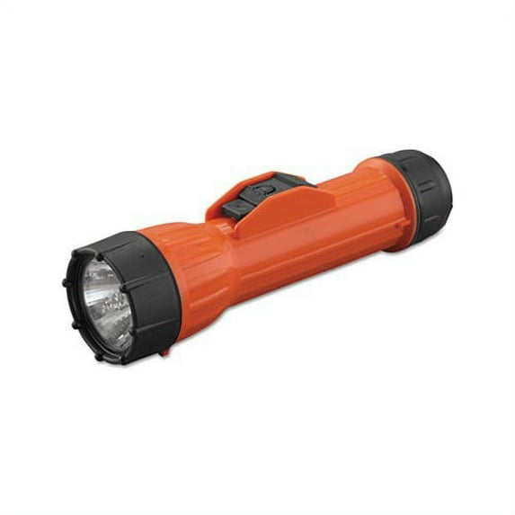 WorkSAFE Waterproof Flashlight 2 D Batteries, Orange/Black