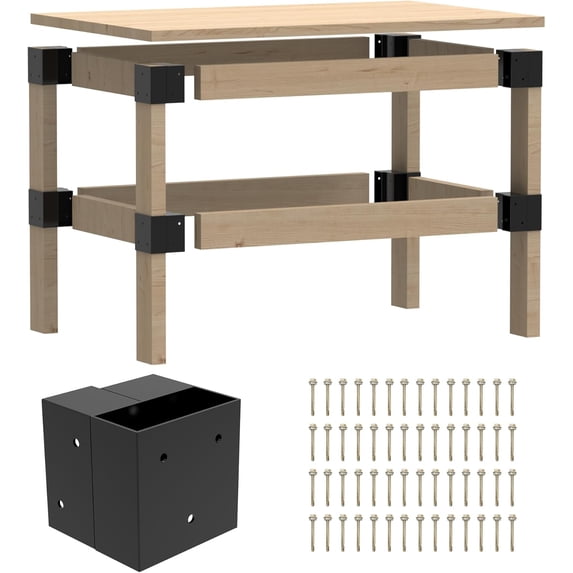 Workbench Bracket Kit 8PCS, Heavy Duty 3-Way Brackets for Garage ...