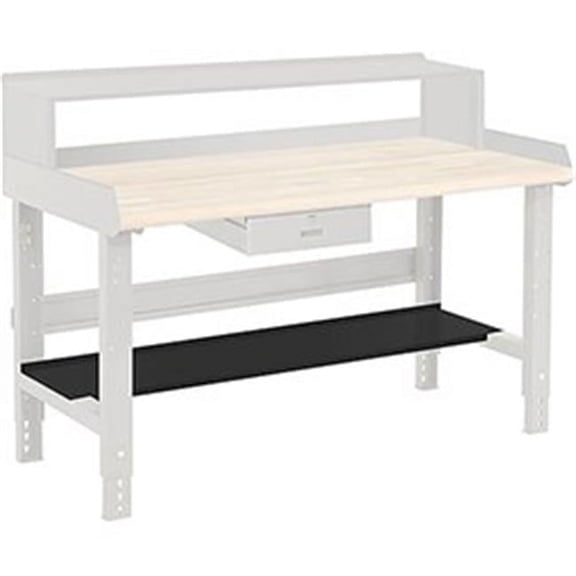 Workbench Lower Shelf - Black - 48 x 15 in. - Durable Steel Design