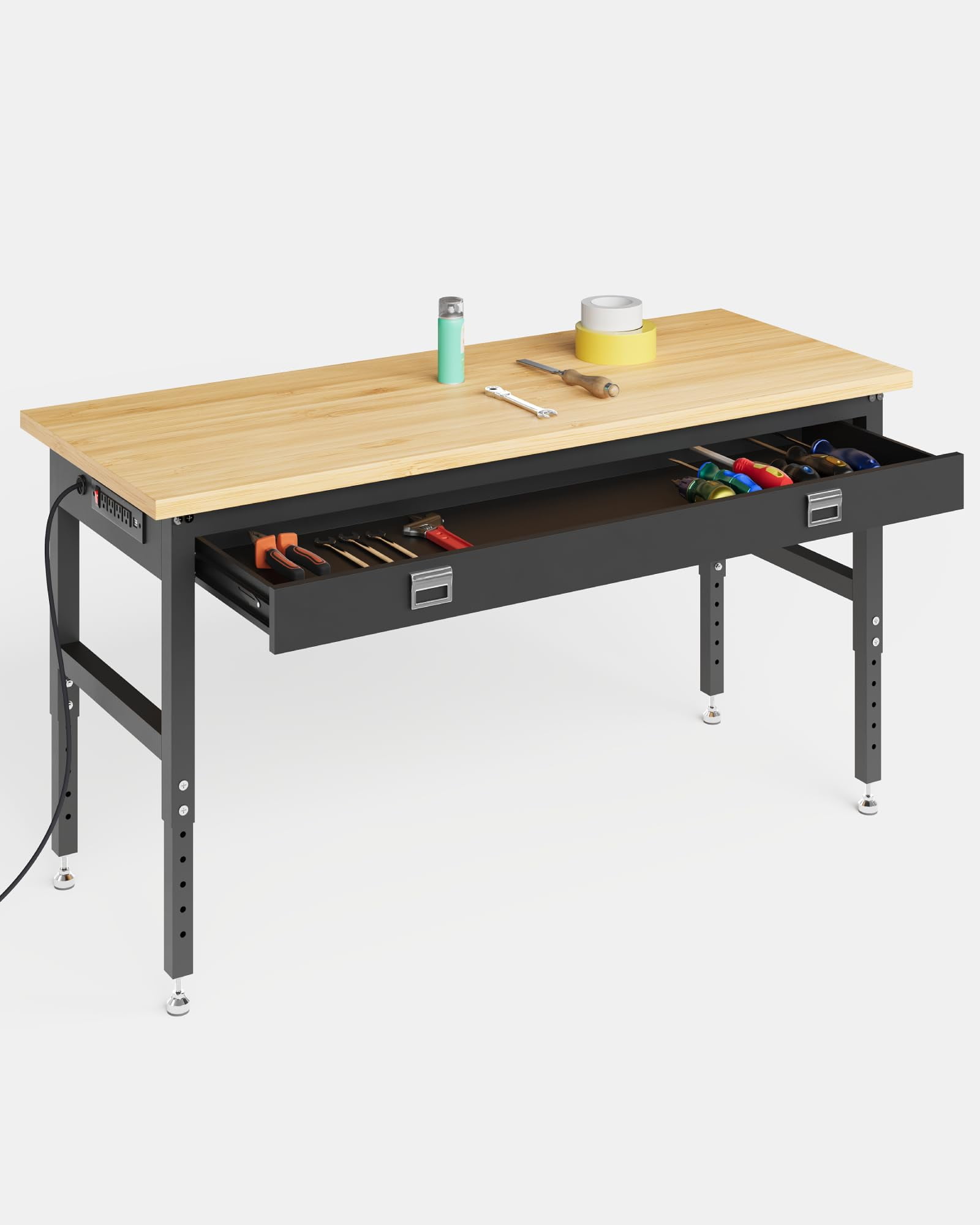 COSCO Smartfold Portable Folding Workbench, Hardwood Top