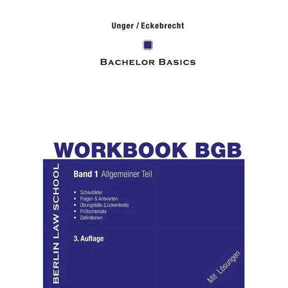 Workbook BGB Band I: Bachelor Basics Allgemeiner Teil, (Paperback)
