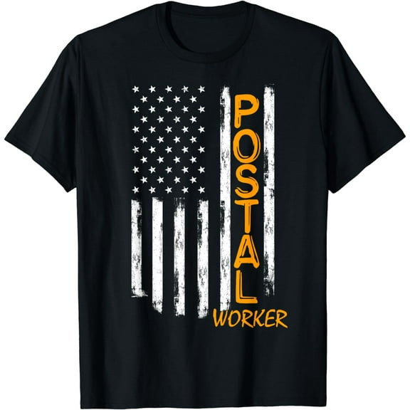 Worker American Distressed Flag US Postal Service T-Shirt mens t shirt，black，women，funny，misfits，men，journey
