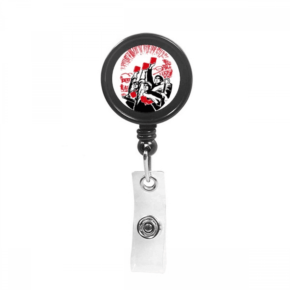 Worker Peasant Soldier Water China Retractable Keychain Badge Holder ID Badge