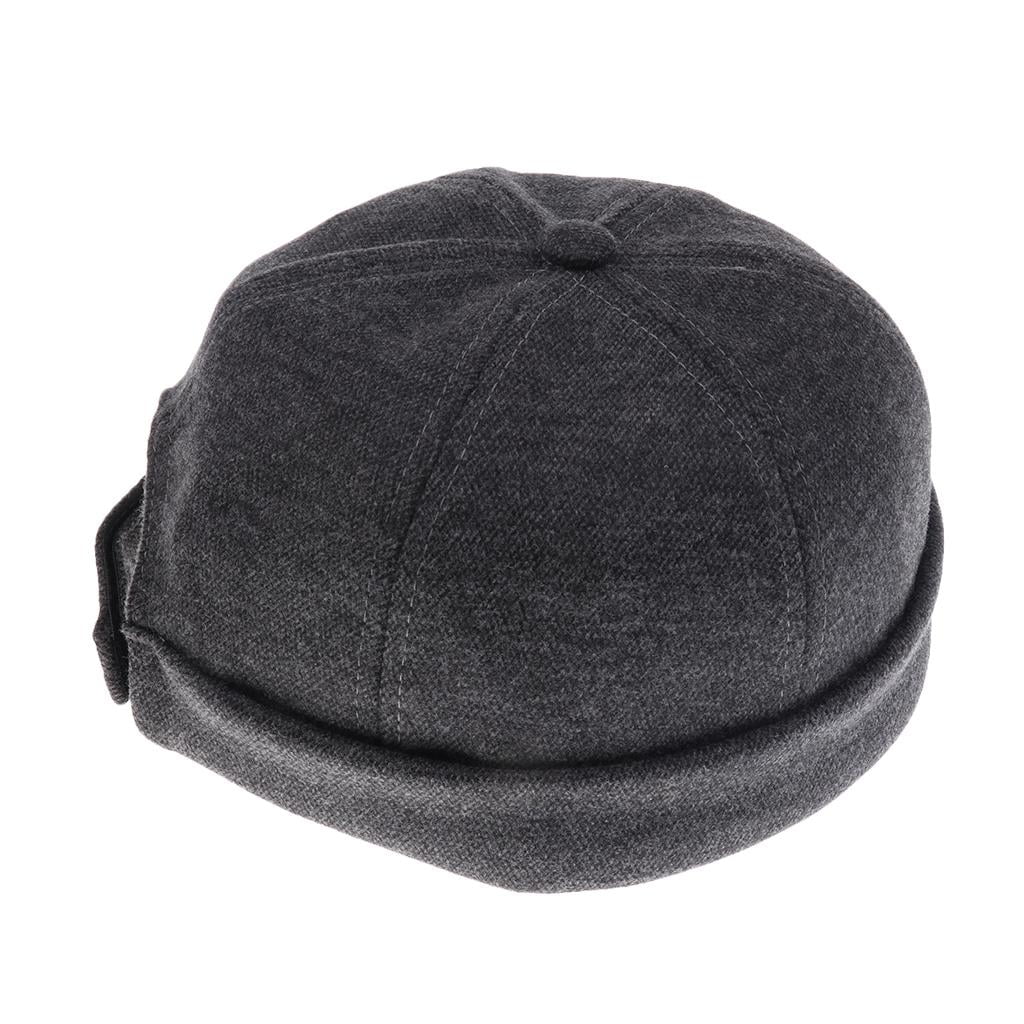 Worker Sailor Rolled Retro Brimless Outfit Hat Dark Gray