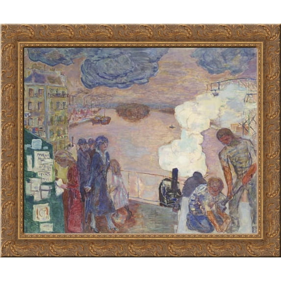 Workers 24x20 Gold Ornate Wood Framed Canvas Art by Bonnard, Pierre